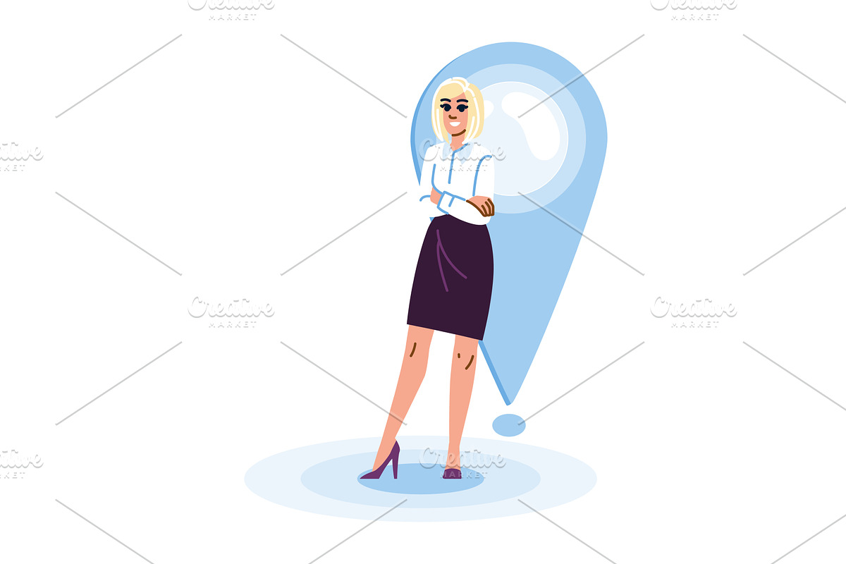 Confident businesswoman standing, a Technology Illustration by pikepicture