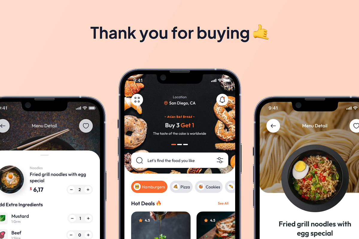 FoodCort - Food Delivery App Ui Kits, an UI Kit Template by Minialis (Photo 6 of 6)