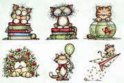 Whimsical Christmas Fluffy Cats PNG, an Illustration by Creative Art (Thumbnail 7 of 12)