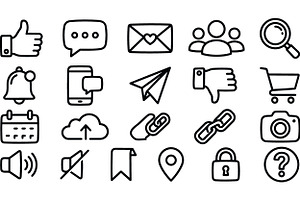 Social Media Icon Clipart Set, an Illustration by designvectx