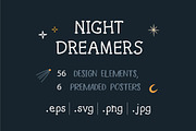 Night dreamers digital bundle., a Decorative Illustration by Unicornspedia (Thumbnail 3 of 5)