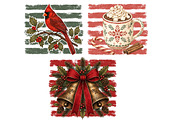 Vintage Christmas Striped PNG Bundle, an Object Illustration by Libby Wishes (Thumbnail 4 of 4)