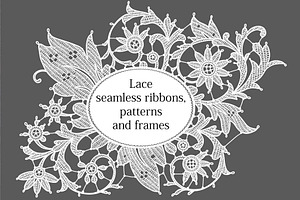 Lace Seamless Frames, Ribbons.