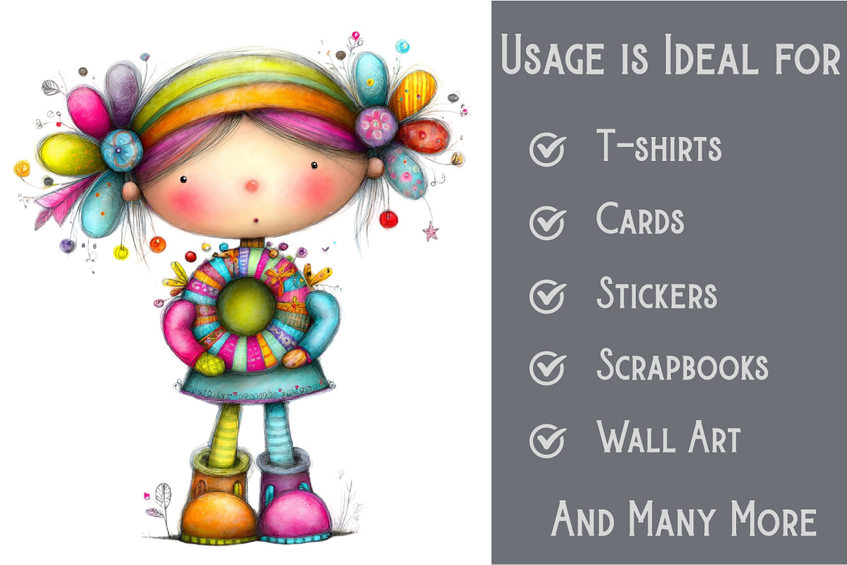 Whimsical Cute Christmas Girl PNG, an Illustration by Pixels.Craft (Photo 3 of 6)