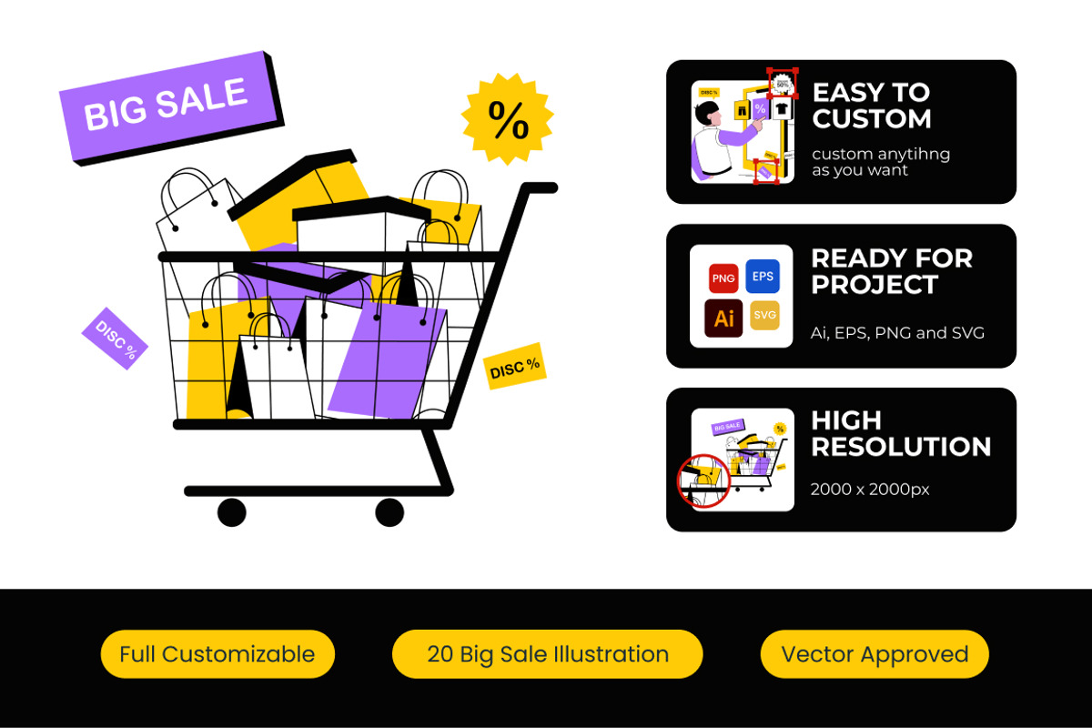 Big Sale Illustration, a Finance Illustration by Loin Studio (Photo 2 of 3)