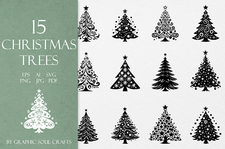 Christmas Tree Silhouette SVG, an Object Graphic by Graphic Soul