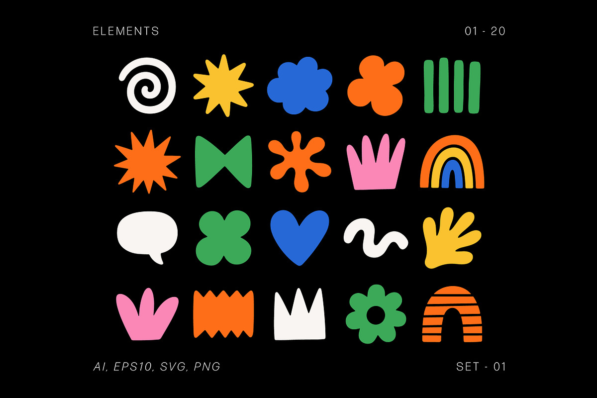 Colorful Doodle Elements, an Object Illustration by Pixels.Craft (Photo 2 of 10)