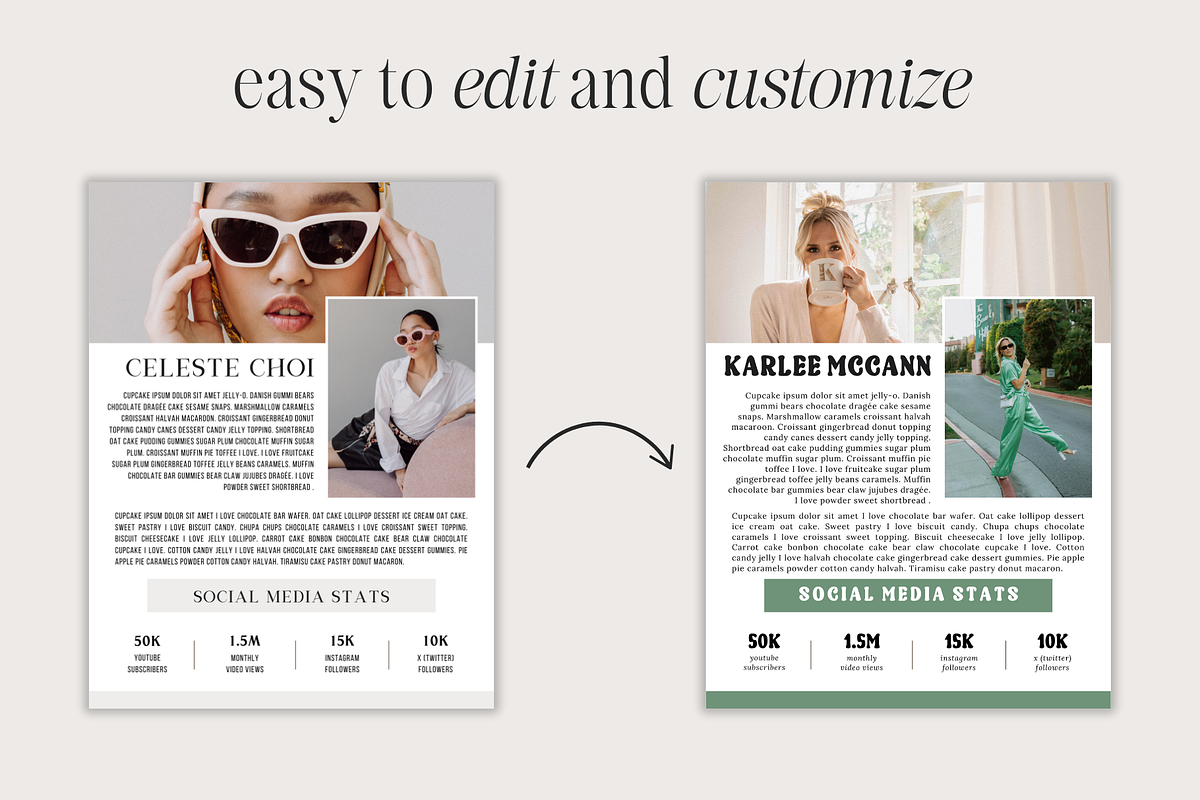 Influencer Media Press Kit, a Resume Template by thebrandcove (Photo 3 of 5)