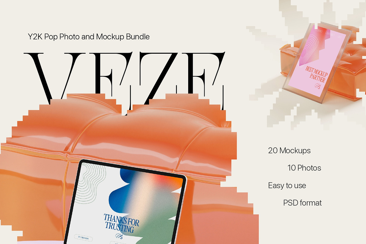 Veze - Y2K Mockup Bundle, a Device Mockup by Creavora (Photo 3 of 11)