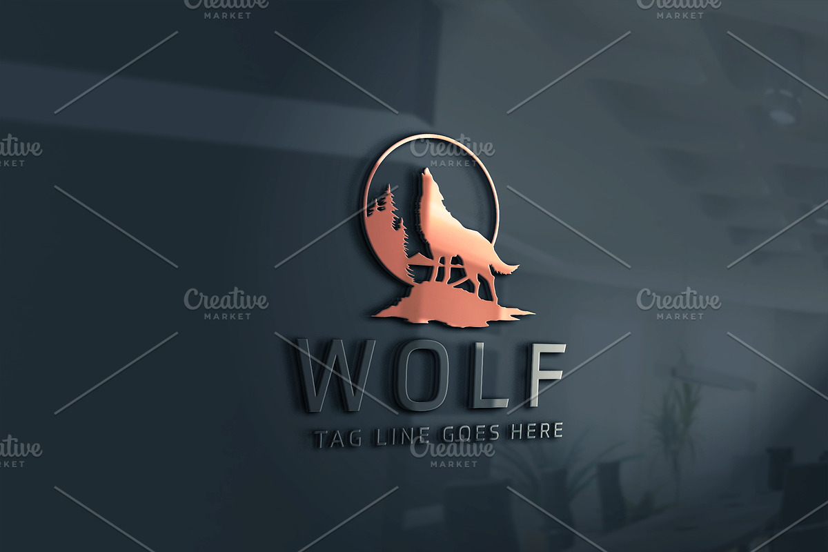 wolf logo, a Branding & Logo Template by Graphic Origin (Photo 2 of 2)