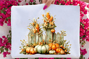Watercolor Autumn Fence Clipart, a Seasonal Illustration by SVGArt (Thumbnail 5 of 5)
