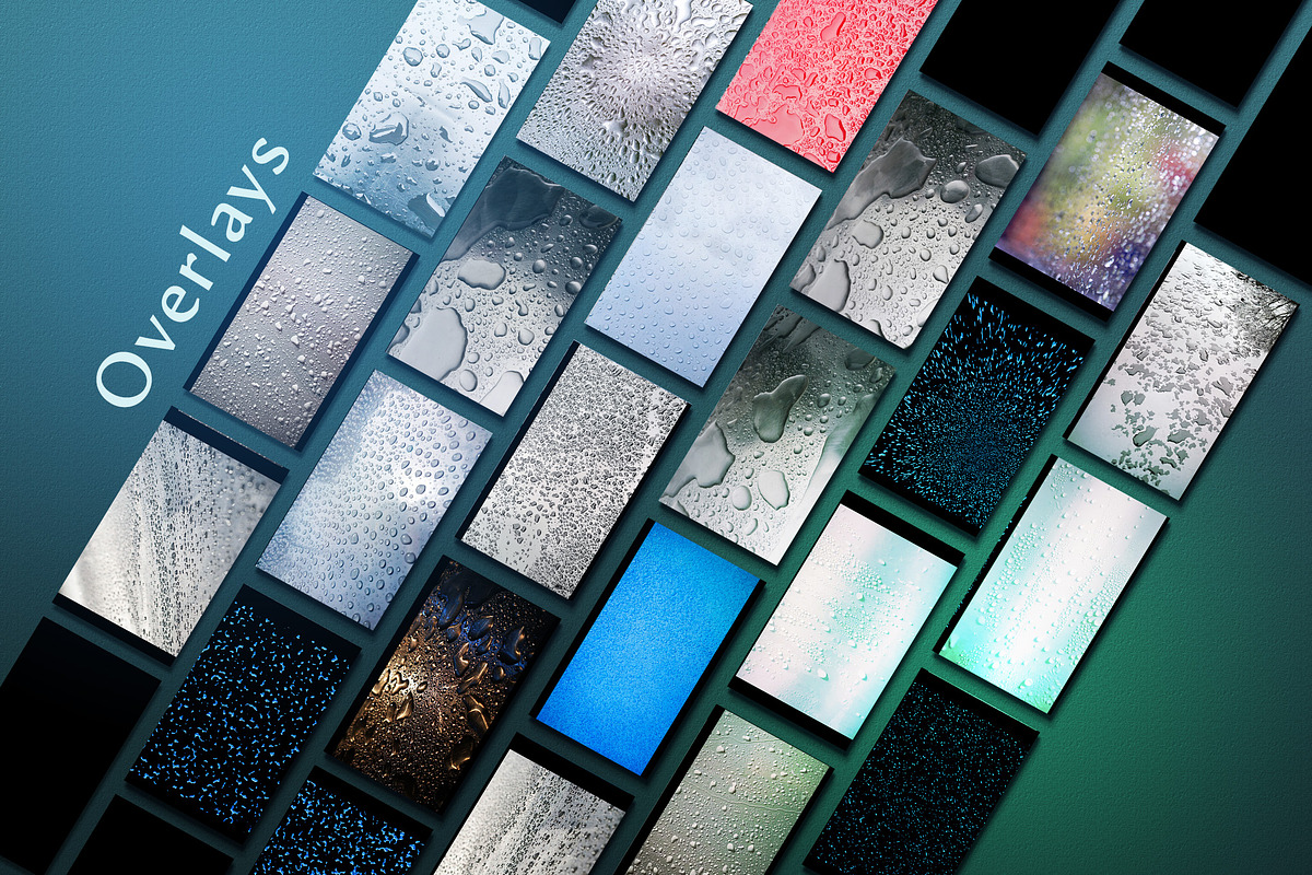 80 Water Drop Brushes & Overlays, a Brush Add-On by xresch (Photo 6 of 11)