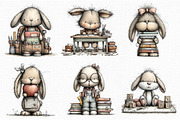 Whimsical Back to School Bunny PNG, an Animal Illustration by Libby Wishes (Thumbnail 2 of 5)