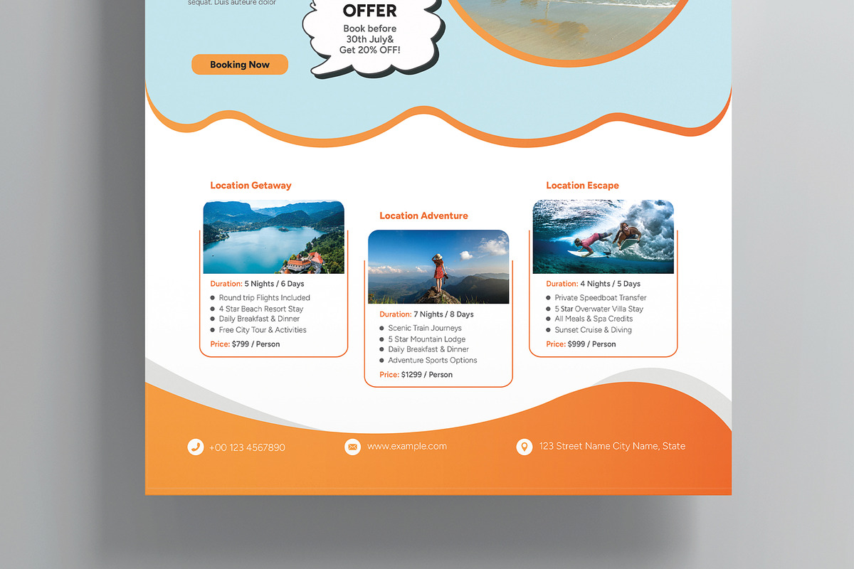 Travel Agency Flyer Template preview 3