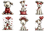 Quirky Valentines Dogs Clipart, a Graphic by CitraGraphics (Thumbnail 4 of 5)