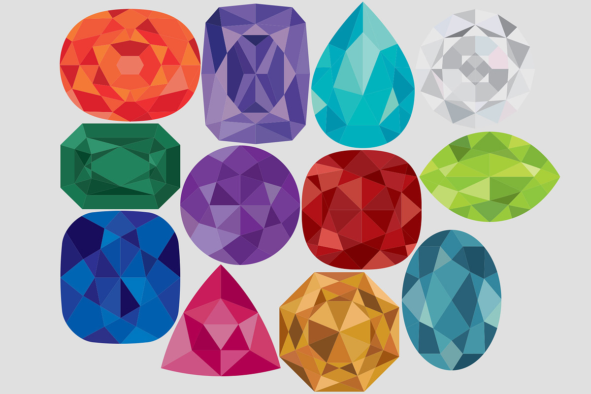 12 Birthstones, Gemstones SVG, PNG, an Illustration by Kessens