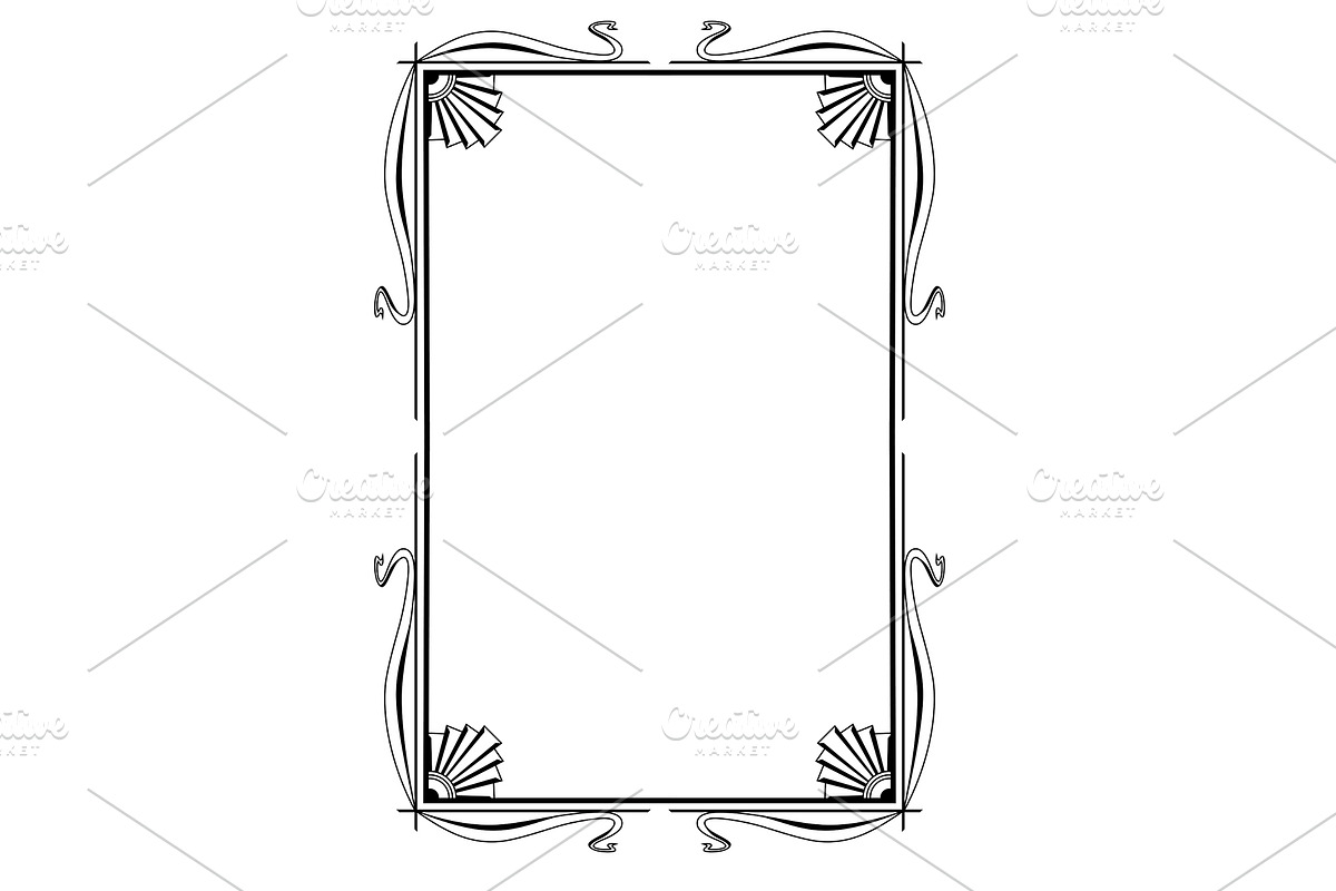 Frame in art nouveau style., a Decorative Illustration by incomible
