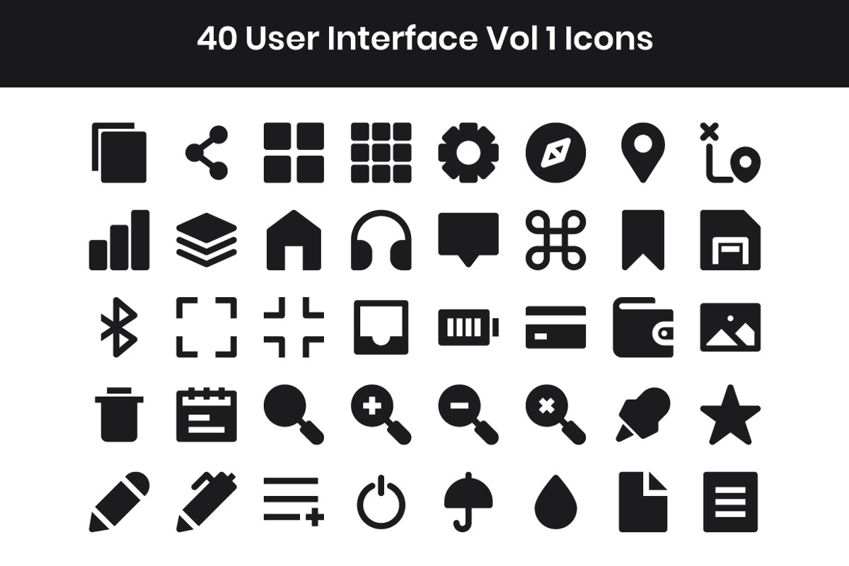 40 Interface Vol 1 - Glyph, a Solid Icon by Kmg Design (Photo 2 of 2)