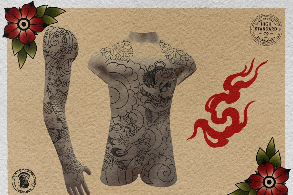 Procreate - Japanese tattoo, a Brush Add-On by Studio.Valhalla (Photo 8 of 10)
