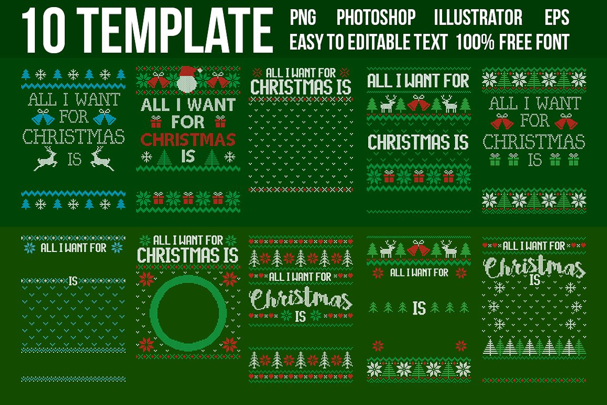 Ugly Sweater Christmas Bundle 70%OFF, an Action Add-On by beetlepixels (Photo 7 of 11)