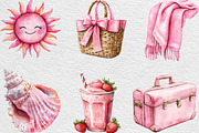 Pink Coquette Hello Summer Clipart, an Illustration by Black Bird Studio (Thumbnail 6 of 6)