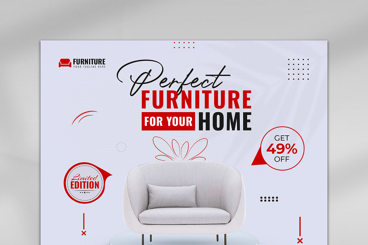 Furniture Social Media Banner Design, a Marketing Template by Photoshop Action (Photo 13 of 26)