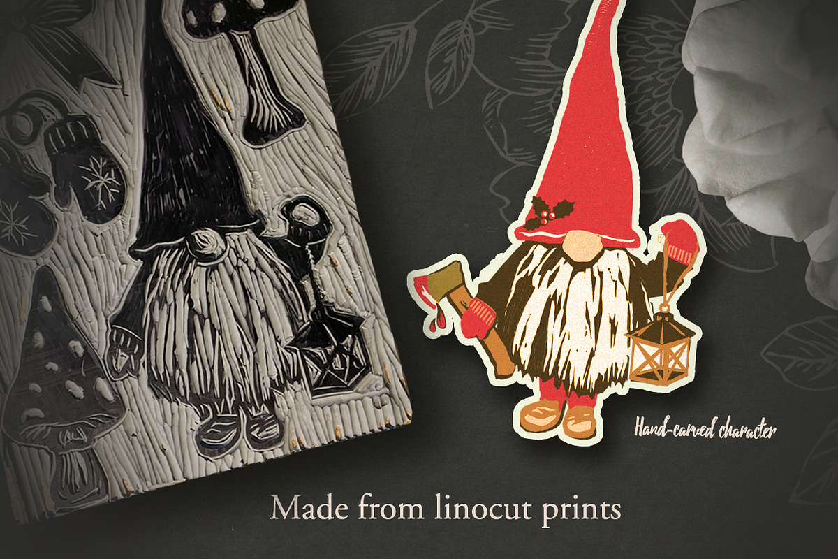 Victorian Goth Christmas Linocuts, a Decorative Illustration by WhiteRiverStudio (Photo 5 of 10)