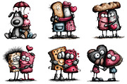 Whimsical Valentine Food Pairs Clipa, an Illustration by CraftArtStudio (Thumbnail 2 of 6)