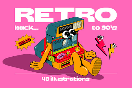 Back To 90's. Retro Collection, an Illustration by Alina Sh