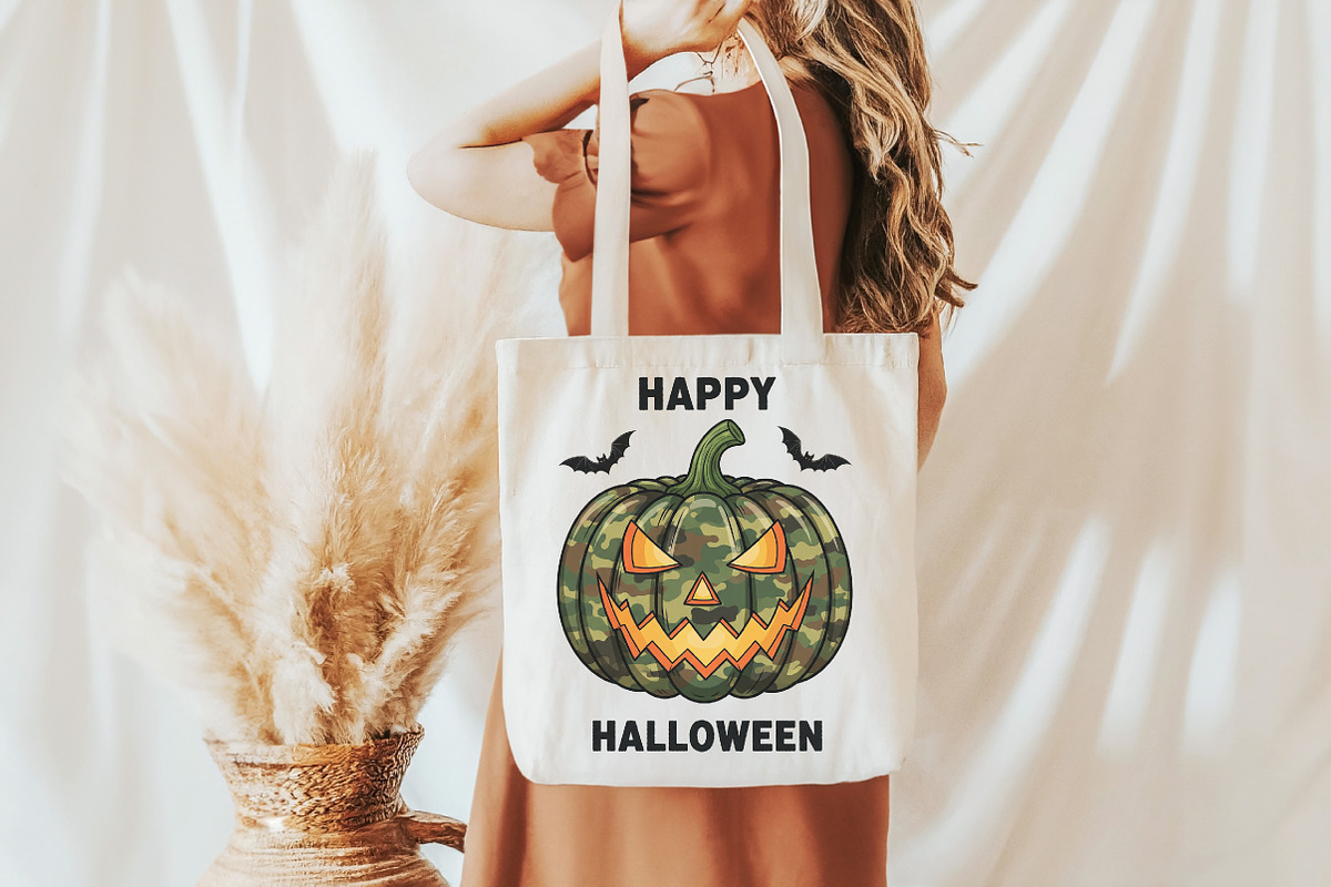 Camo Pumpkin Halloween Sublimation, an Illustration by DreamCafeArt (Photo 4 of 6)