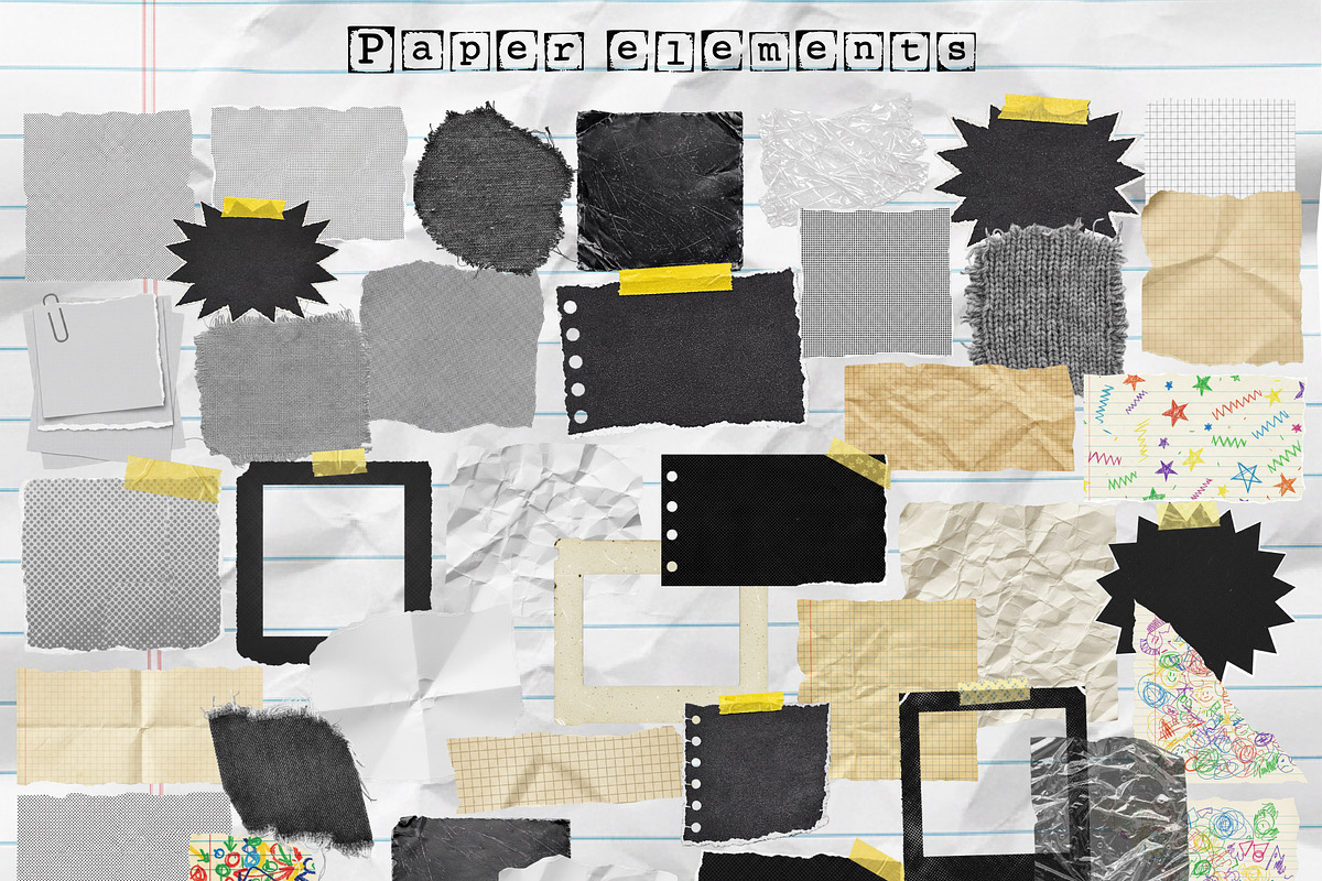 Chaos COLLAGE KIT - Paper Scrapbook, an Object Graphic by DreamoraArt (Photo 5 of 8)