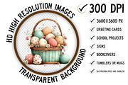Easter Basket Clipart Png, an Illustration by Craft Nest (Thumbnail 2 of 11)
