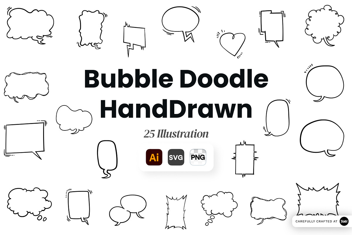 Bubble Doodle HandDrawn Illustration, an Object Graphic by SLAB! Design (Photo 1 of 3)