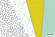 Sloth mint Digital Paper and Clipart, a Pattern Graphic by kaeselotti (Thumbnail 4 of 5)