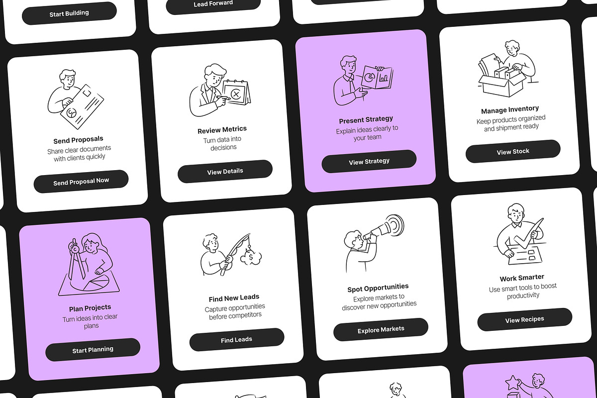 120 Business Doodles Bundle, an Outline Icon by Vectors Market (Photo 4 of 11)