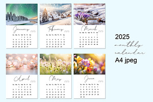 2025 Monthly Calendar Sunday Start, a Poster Template by kh_cat