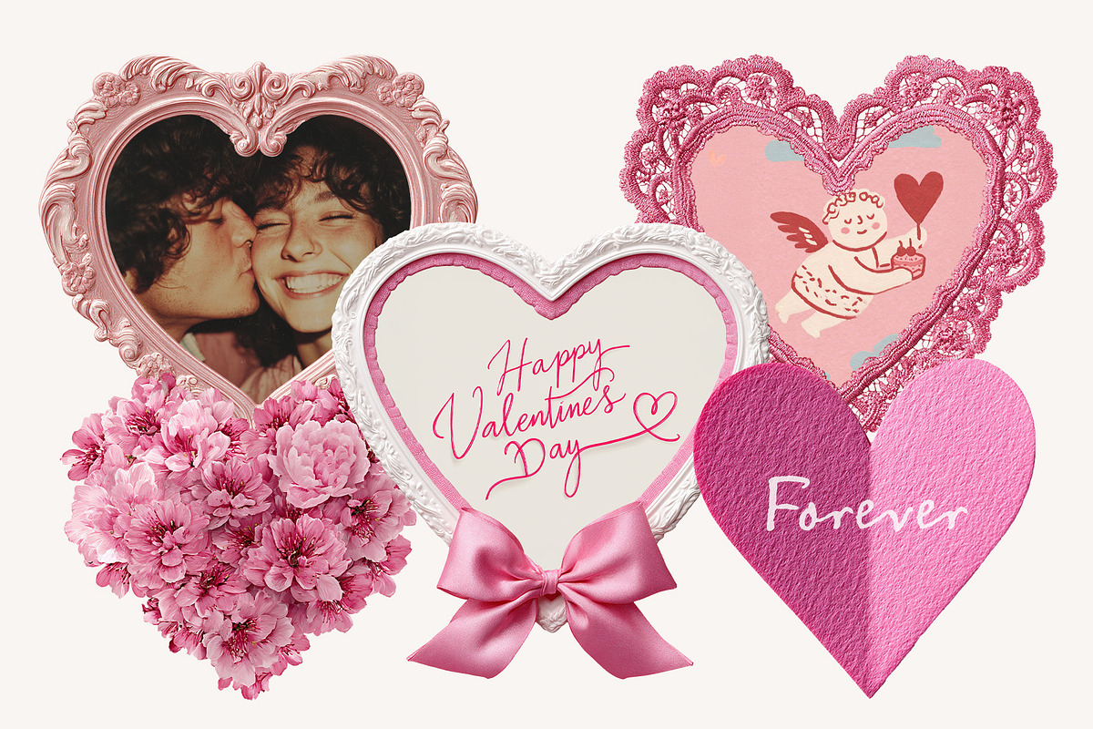 Pink Heart Frames & Elements, an Object Graphic by NatalieArtShop (Photo 5 of 8)