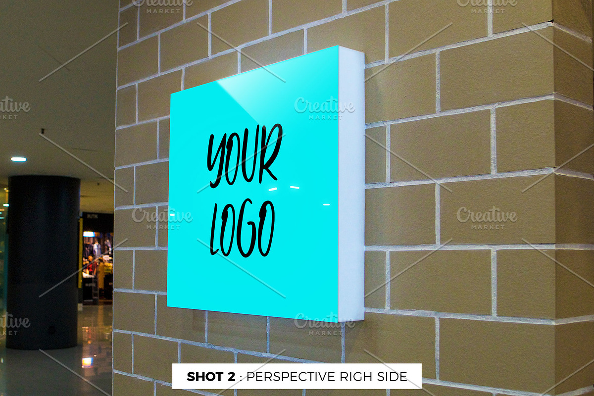 2 Square Lightbox Signboard Mockup, a Product Mockup by MockUpgrade (Photo 5 of 8)