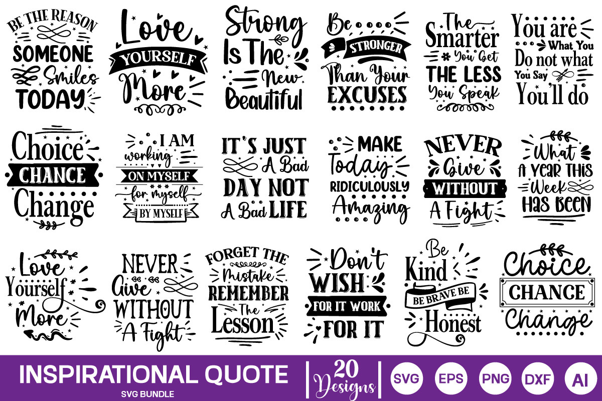 Mega Inspirational Quotes SVG Bundle, an Object Graphic by GraphicPicker (Photo 6 of 6)