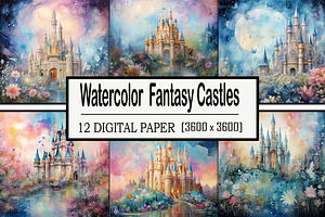 Watercolor Fantasy Castles