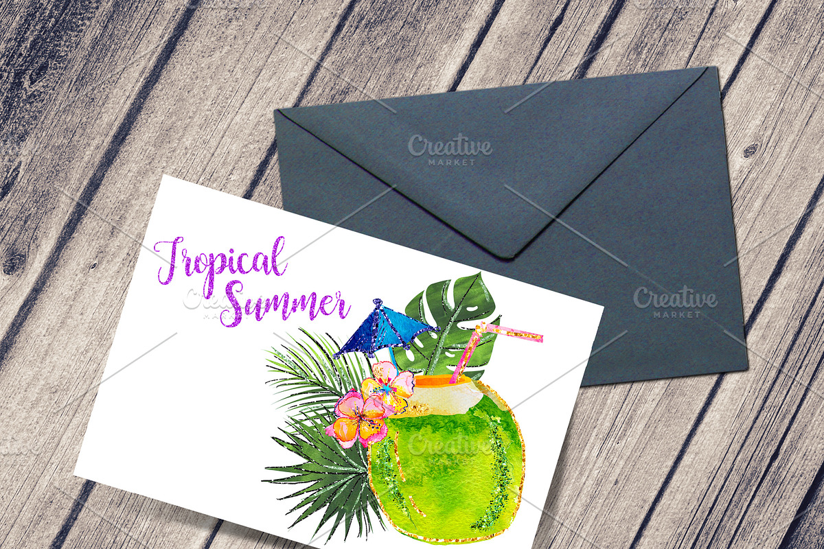 Tropical Summer Clip Art, a Texture Illustration by Download Graphic Art (Photo 5 of 6)
