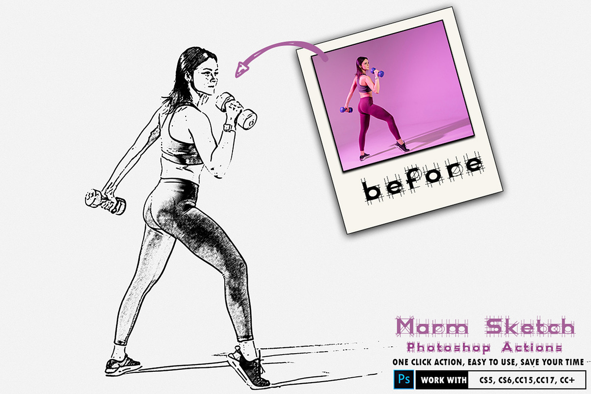 30 Modern Sketch Photoshop Actions, an Action Add-On by Jacpot007 (Photo 16 of 26)
