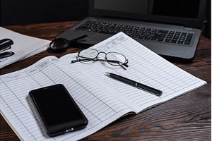 Financial accounting book with a, a Business Photo by Stockphoto by vzwer