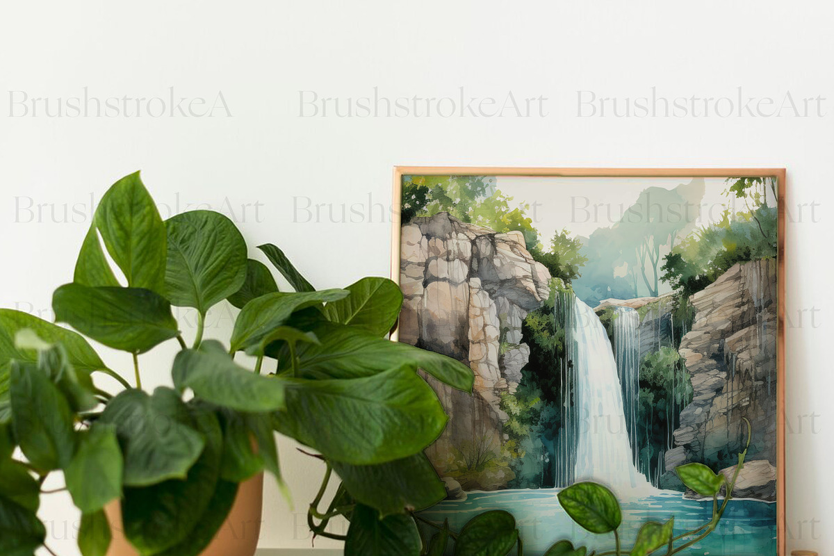 Watercolor Landscape River, Lake PNG, a Decorative Illustration by BrushstrokeArtGB (Photo 8 of 9)