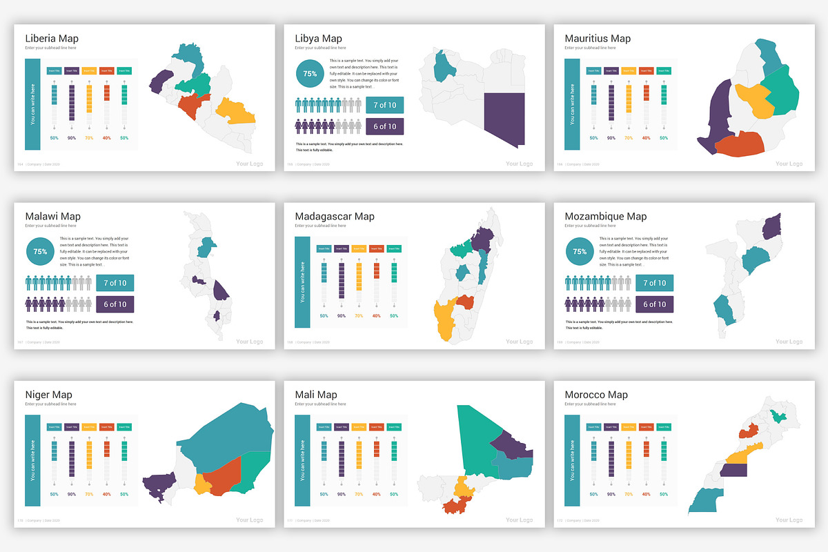 Maps PowerPoint infographics, a Presentation Template by SlideOne (Photo 23 of 31)