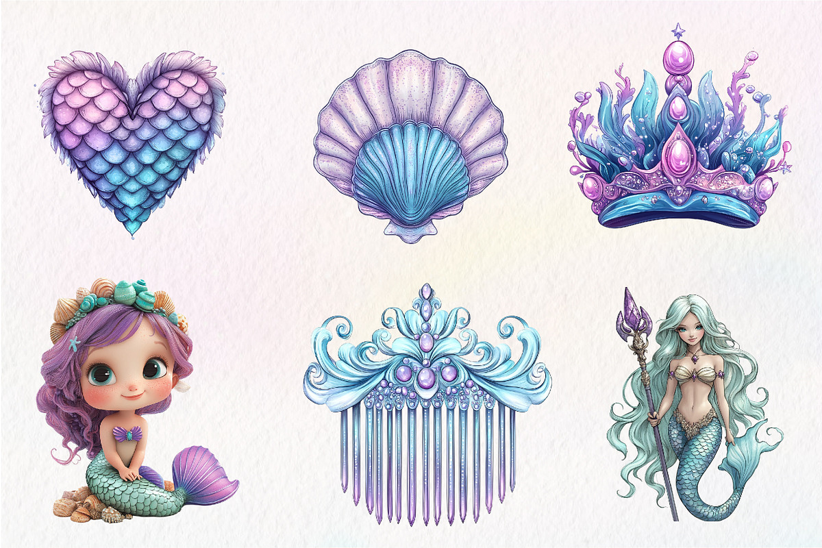 Magical Mermaid Sublimation Bundle, an Illustration by CreationArt (Photo 5 of 5)