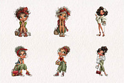Cute Fashion Girl Clipart Bundle, a Seasonal Illustration by CreationArt (Thumbnail 4 of 7)
