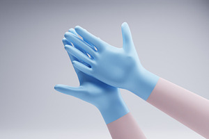 10 Bundle 3D Render Medical Gloves