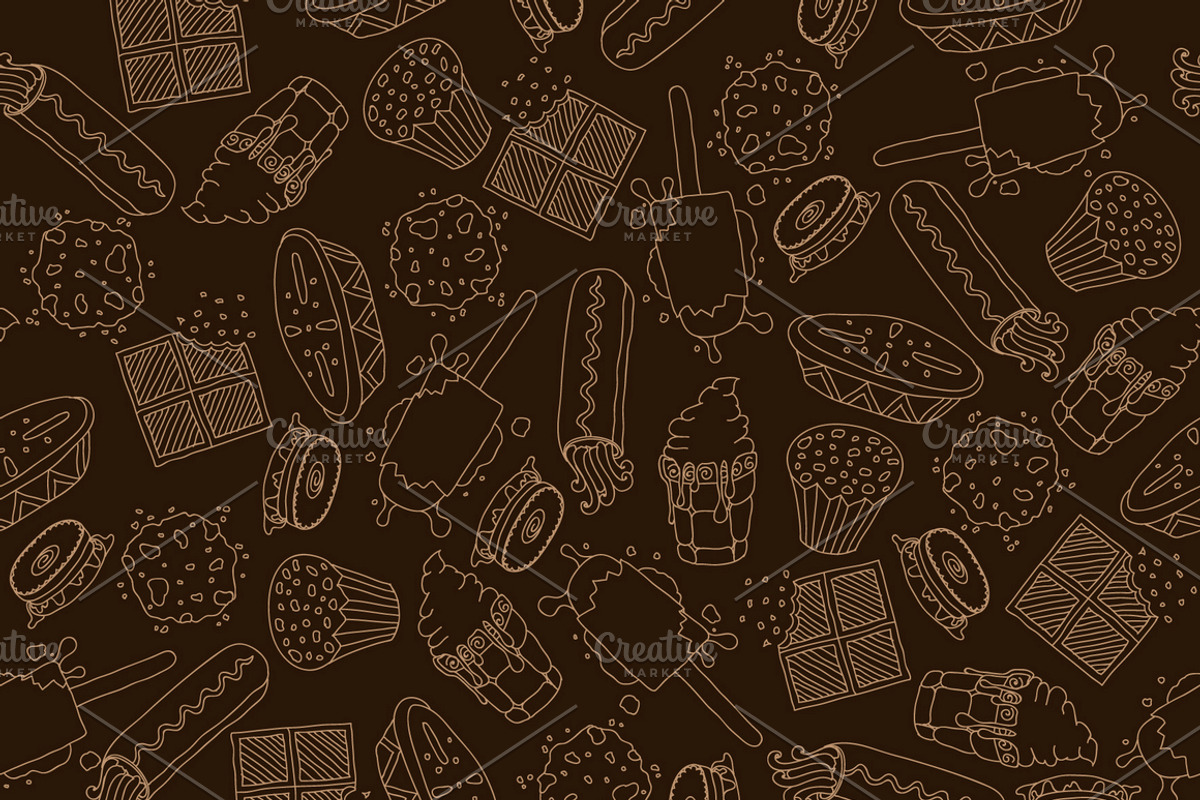 Sweets Seamless Pattern preview 3