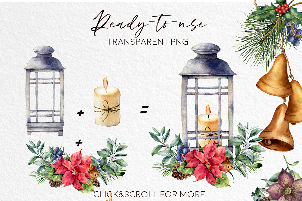 Delicate Christmas Watercolor bundle, a Seasonal Illustration by Yuliya Derbisheva (Photo 8 of 14)